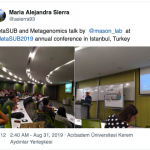 Maria Alejandra Sierra
@asierra93  MetaSUB and Metagenomics talk by  @mason_lab  at 
#MetaSUB2019 annual conference in Istanbul, Turkey